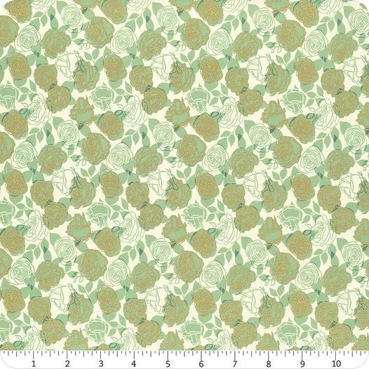 Curio by Melody Miller - Roses in Moss Metallic