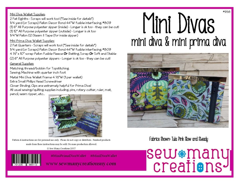 Paper Pattern - Mini Divas by Sew Many Creations - Mini Divas by Sew Many Creations Pattern