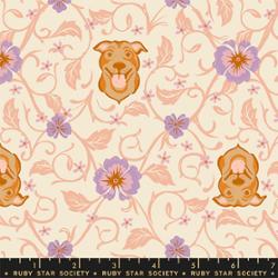 Dog Park by Sarah Watts - Pitbull Floral in Shell