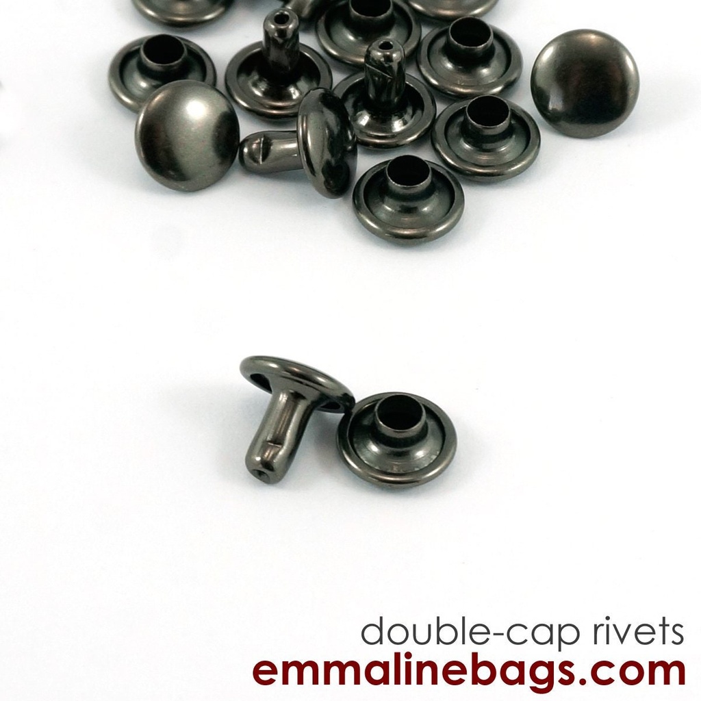 Small Double Cap Rivets 8mm x 6mm Pack of 50