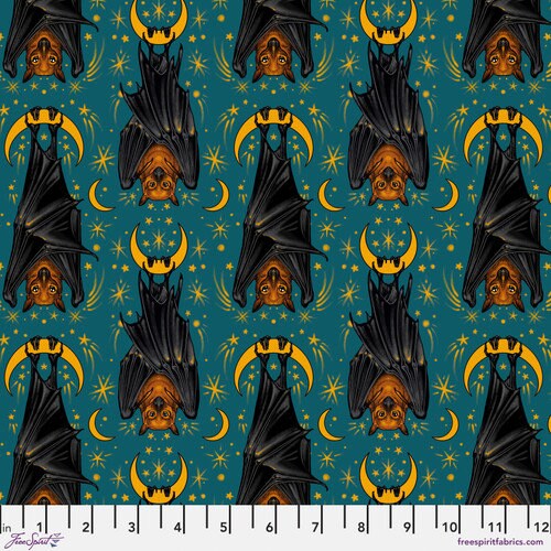 Storybook Halloween by Rachel Hauer - Aim for the Moon in Turquoise