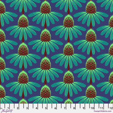 Love Always, AM Cotton Lawn by Anna Maria - Echinacea in Sea 54/55" Wide