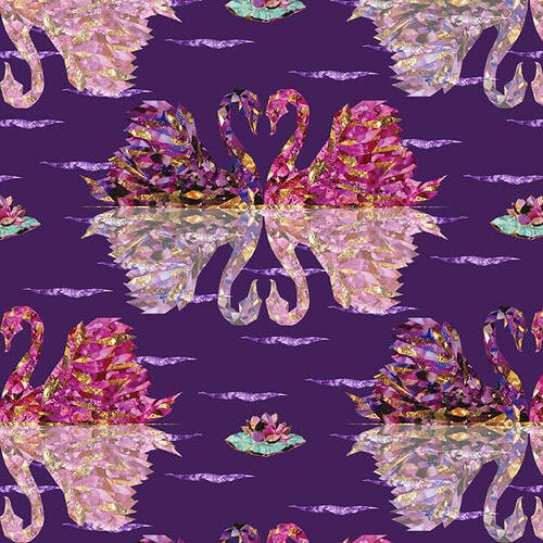 Swan Lake by David Stavitzski - Swans in Purple