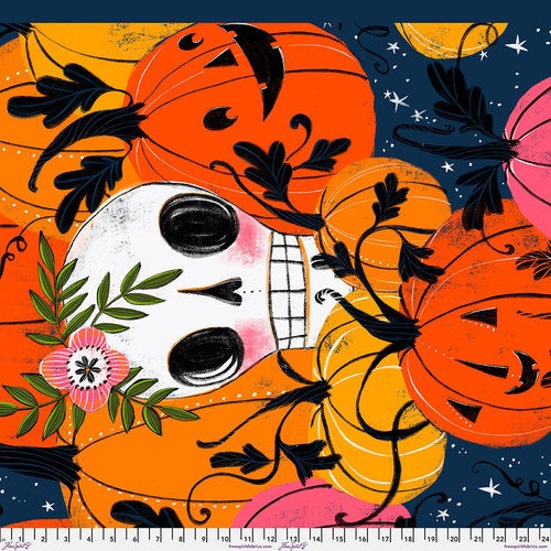 Pretty Creepy by Cori Dantini - In the Pumpkin Patch Panel in Navy