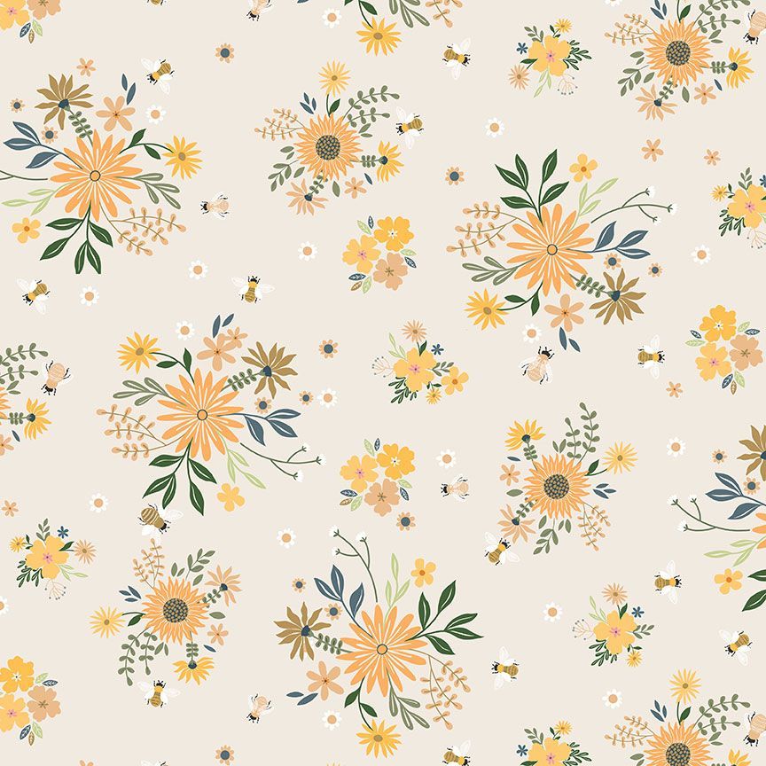 The Bee's Knees by Dear Stella - Floral Buzz in Ash