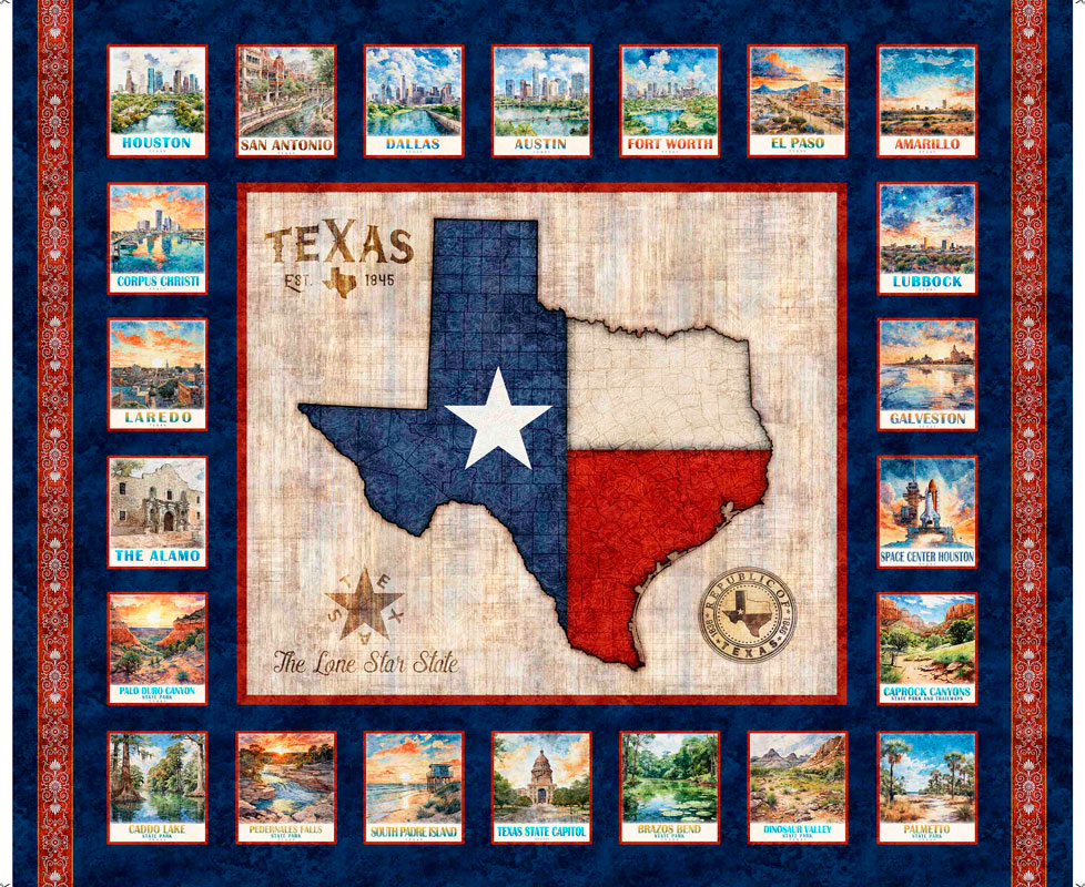 [PREORDER] All Texas Shop Hop '25 - Texas Map Panel