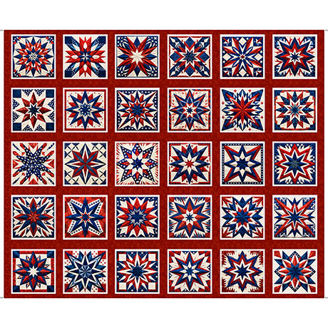 American Tapestry by QT Fabrics - Quilt Blocks in Red