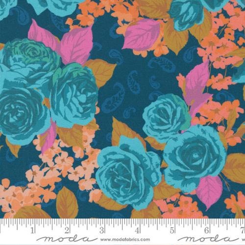 Paisley Rose by Crystal Manning - Prussian in Blue