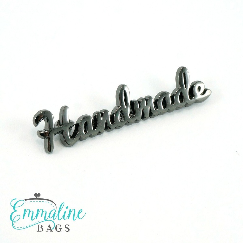 Metal Bag Label - Script Style "Handmade"