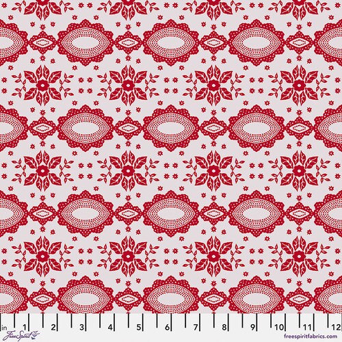 Folk Heart by Nathalie Lete for Conservatory Craft - Lacy in Cherry