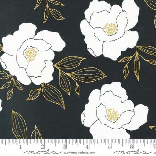 Gilded by Alli K Design - Bold Blossoms in Black Metallic