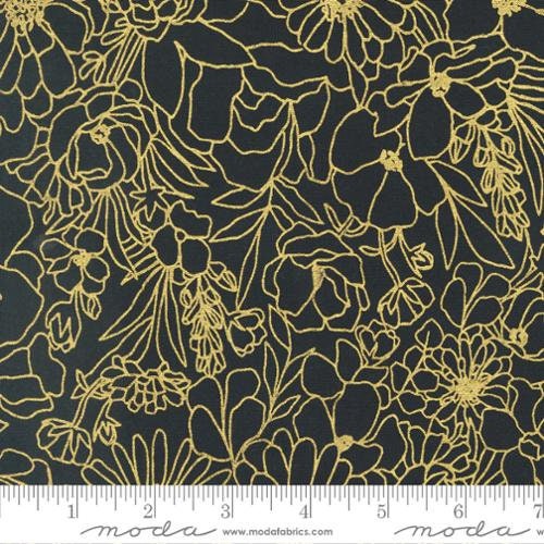 Gilded by Alli K Design - Doodle Garden in Black Metallic