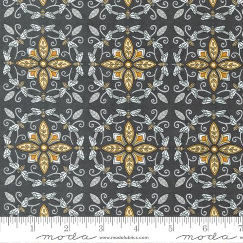 Honey Lavender for Moda - Bumble Bee Tiles in Charcoal