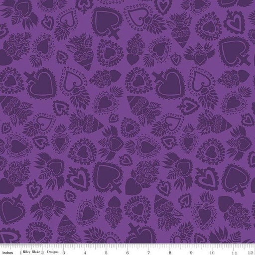 [C11813-PURPLE] Amor Eterno by Kathy Cano-Murillo - Hearts in Purple