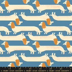 [RS2096 12] Dog Park by Sarah Watts - Long Dog in Chambray