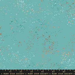 [RS5055 72M] Speckled by Rashida Coleman Hale - Wide Back in Turquoise 108" Metallic