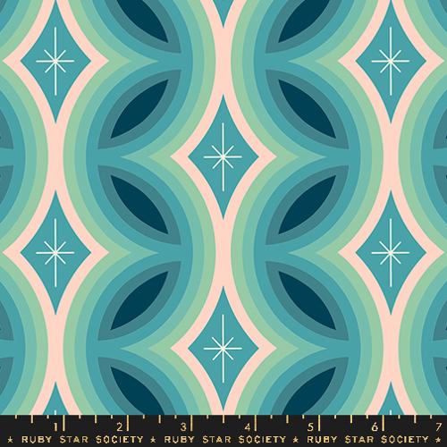 [RS0087 13] Juicy by Melody Miller - Geometric Border in Dark Turquoise