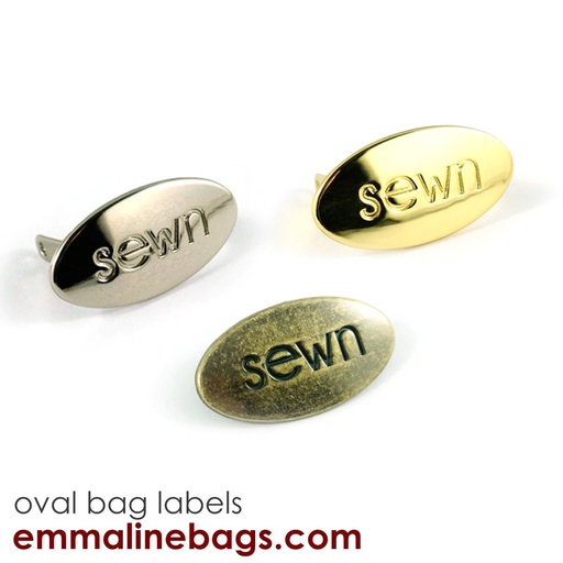 Metal Bag Label - "Sewn"