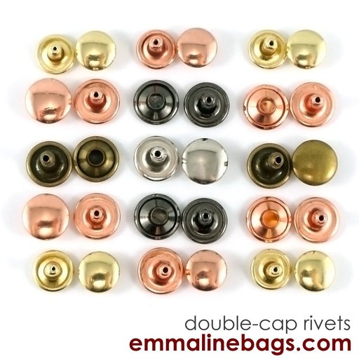 Double Cap Rivets - Medium 9mm x 8mm 50 Pack