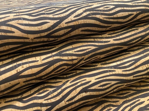 [CRK1470] Cork Fabric - Zebra Print on Natural