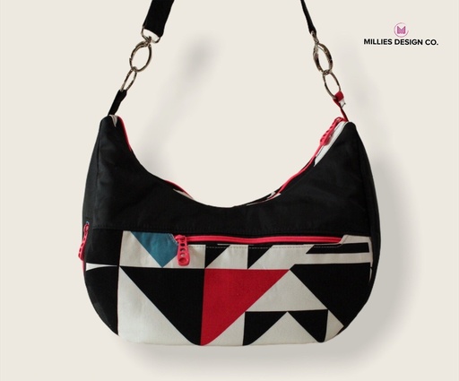 [ET-993324531] Custom Handbag - Black Nylon with Cotton Accents