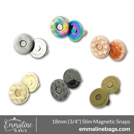 3/4" Magnetic Snap Closures Slim: (18mm) - Pack of 2